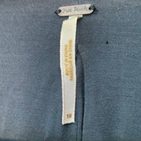 Free People Charcoal Gray Herringbone Gathered Puff Shoulder Wool Blend Jacket - Picture 11 of 16